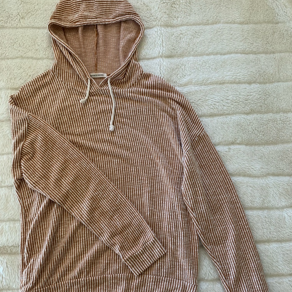Gold and white striped hoodie